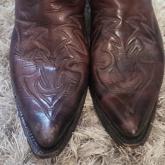 Brown Leather Cowboy Boots - Picture 7 of 8